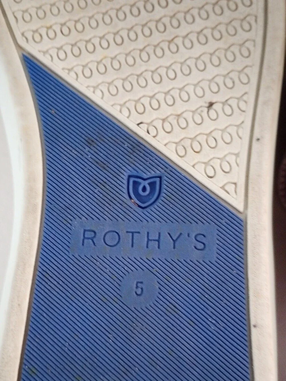 Rothy's Pastel Purple Knit Slip-On Flats with Blue Heel Trim Size 5